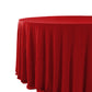 Glitter Velvet 120" Round Tablecloth Red side view