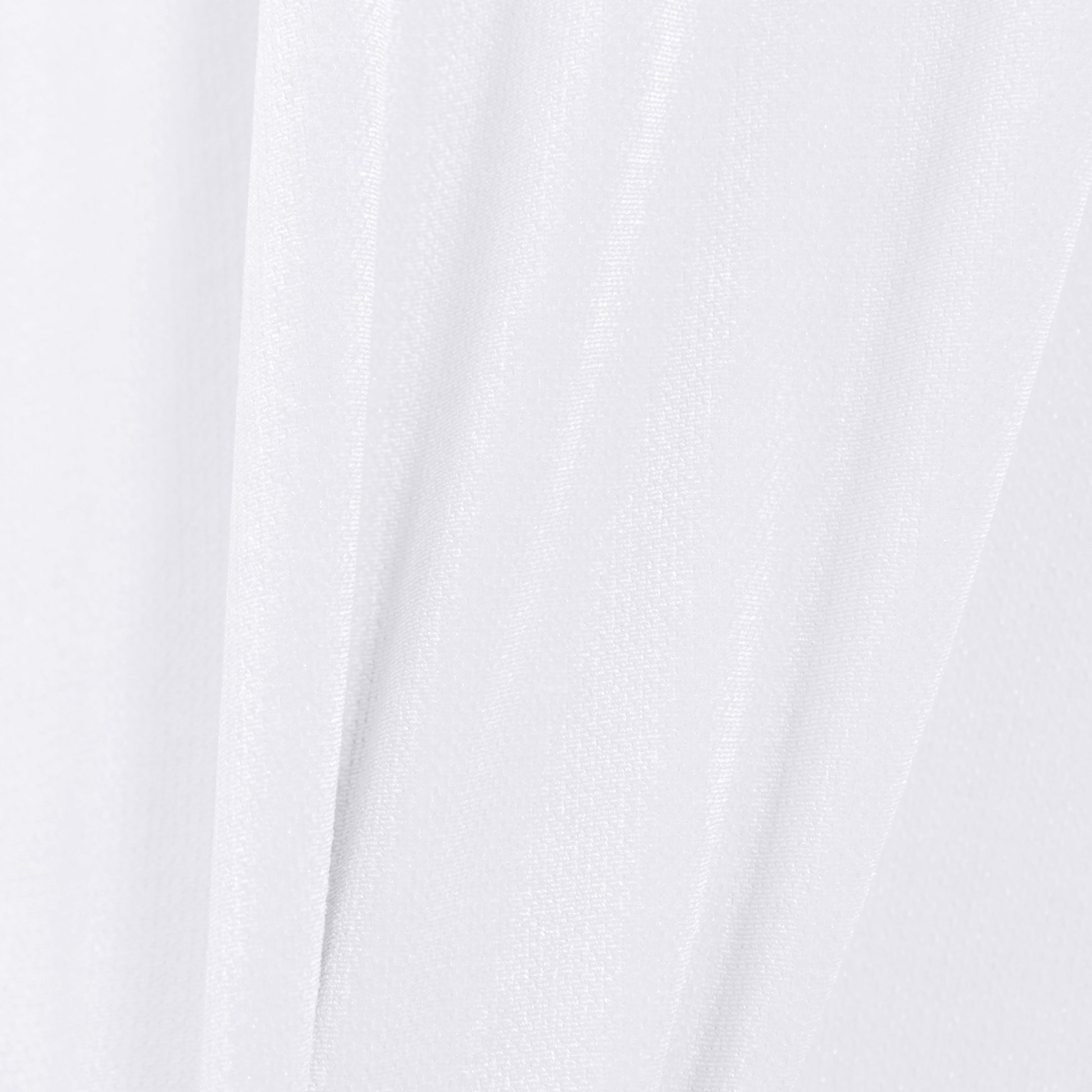 Glitter Velvet 120" Round Tablecloth White close up