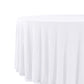 Glitter Velvet 120" Round Tablecloth White side view
