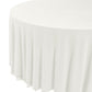 Glitter Velvet 132" Round Tablecloth Ivory  side view close up