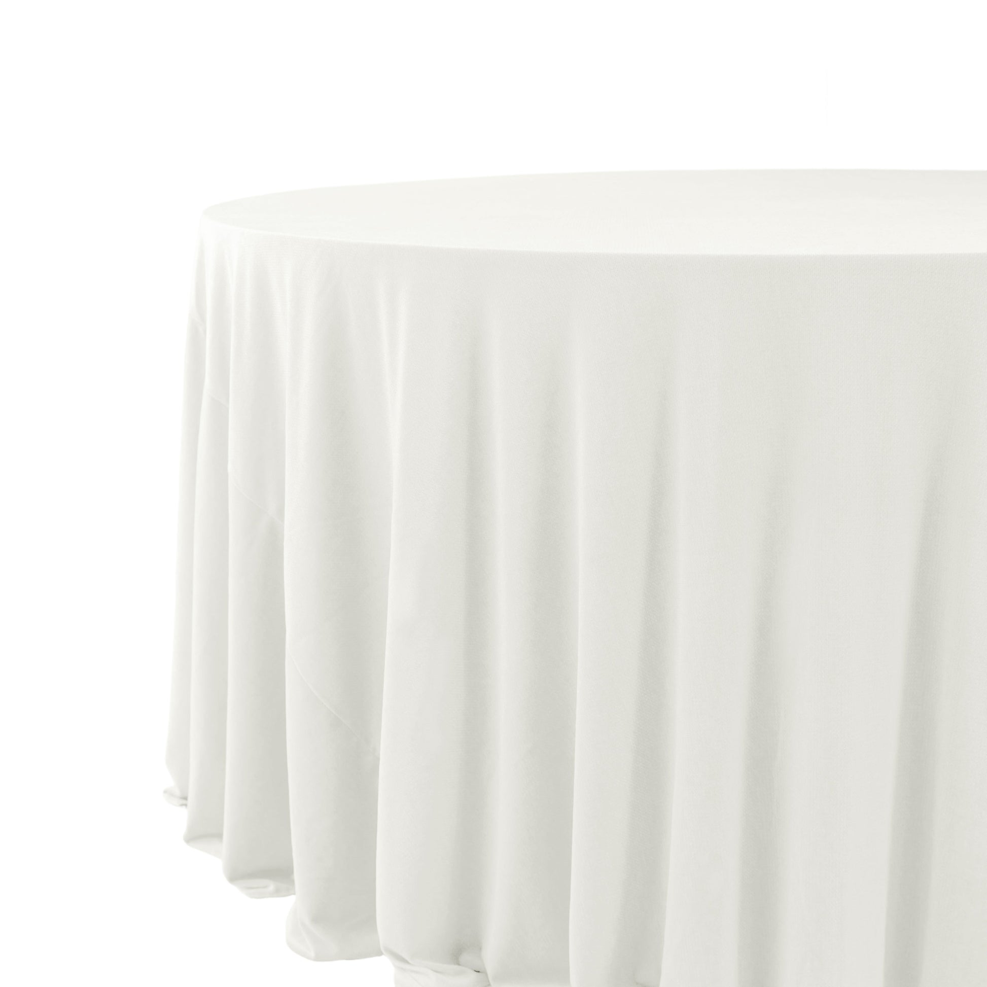 Glitter Velvet 132" Round Tablecloth Ivory side view