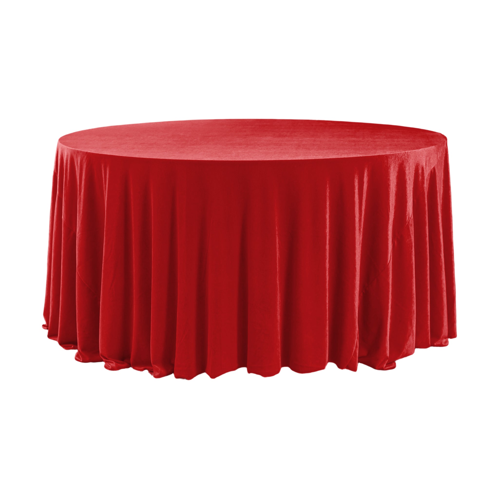 Metallic Tablecloth Ruched Red Glitter Velvet 132