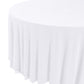 Glitter Velvet 132" Round Tablecloth White side view close up