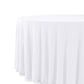 Glitter Velvet 132" Round Tablecloth White side view