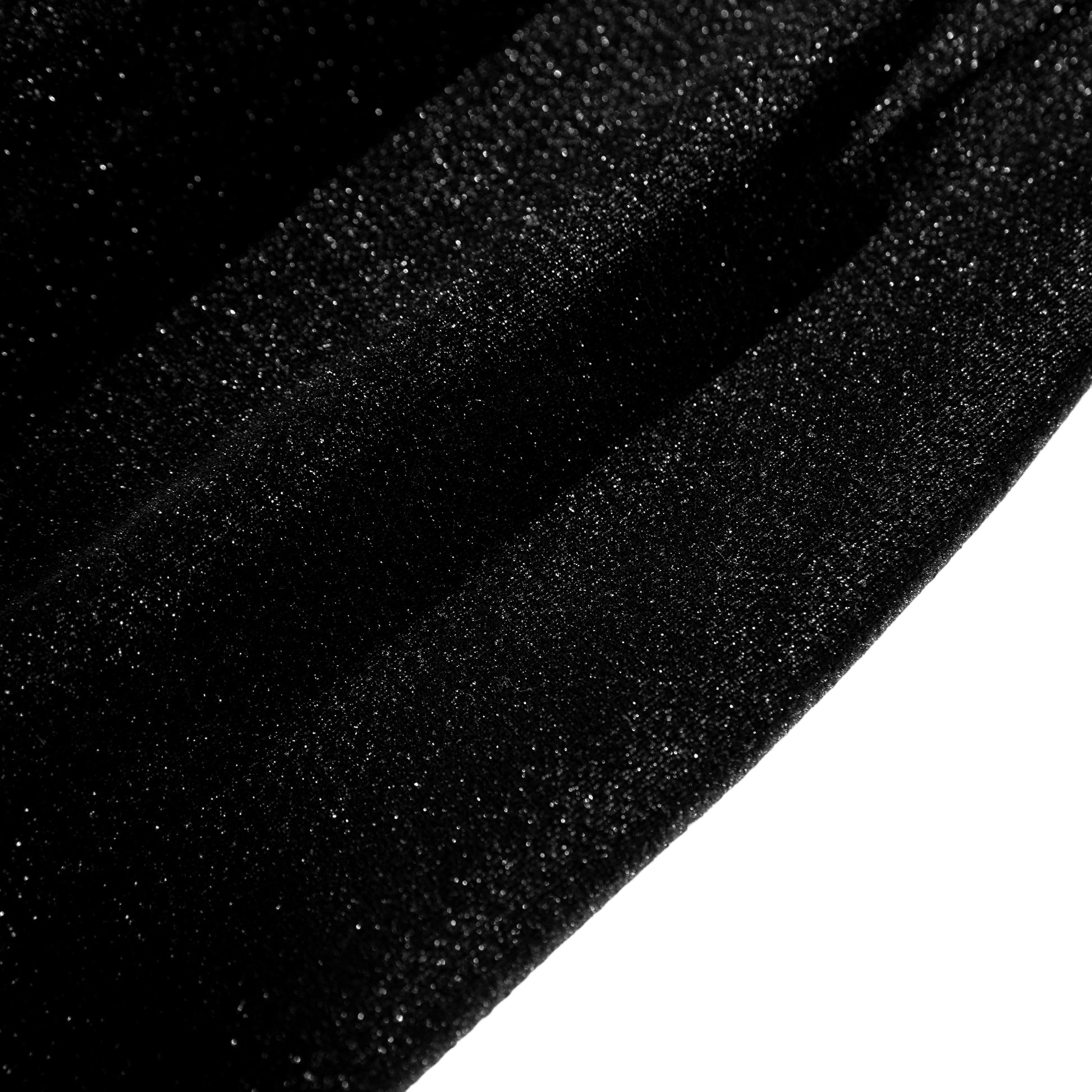 Glitter Velvet Black fabric close up
