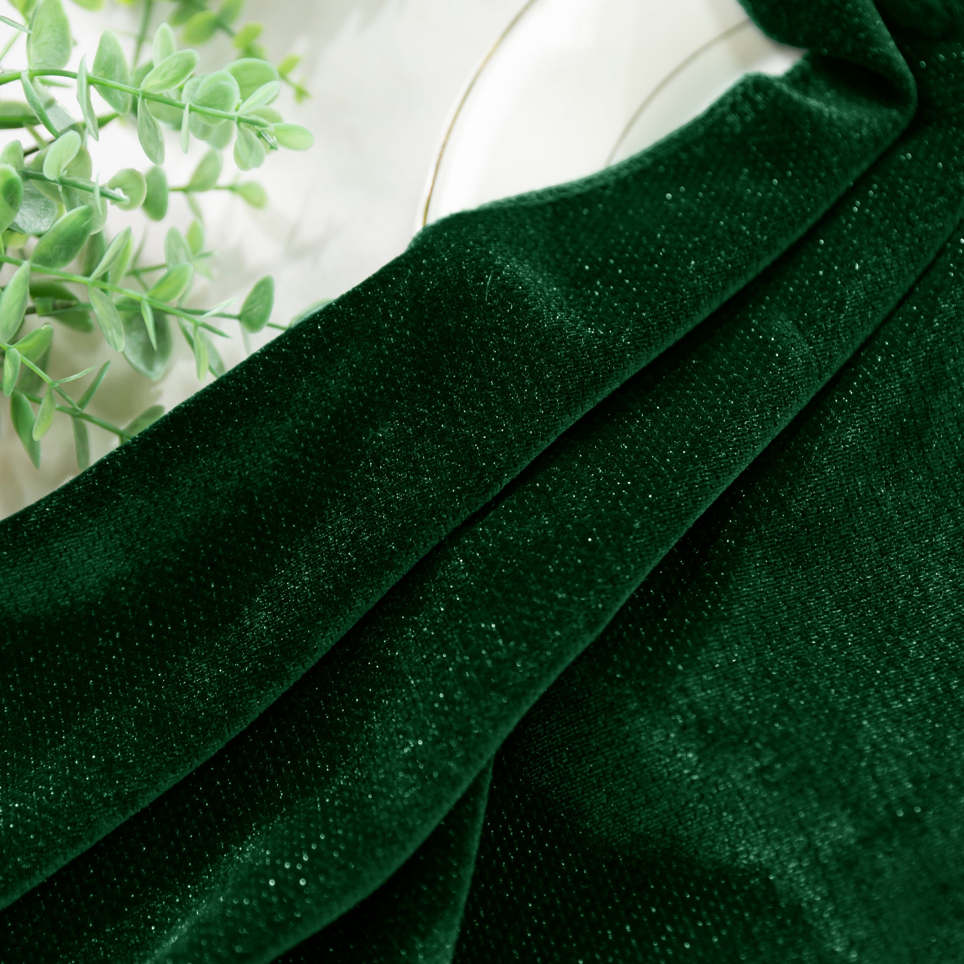 Glitter Velvet Emerald Green fabric