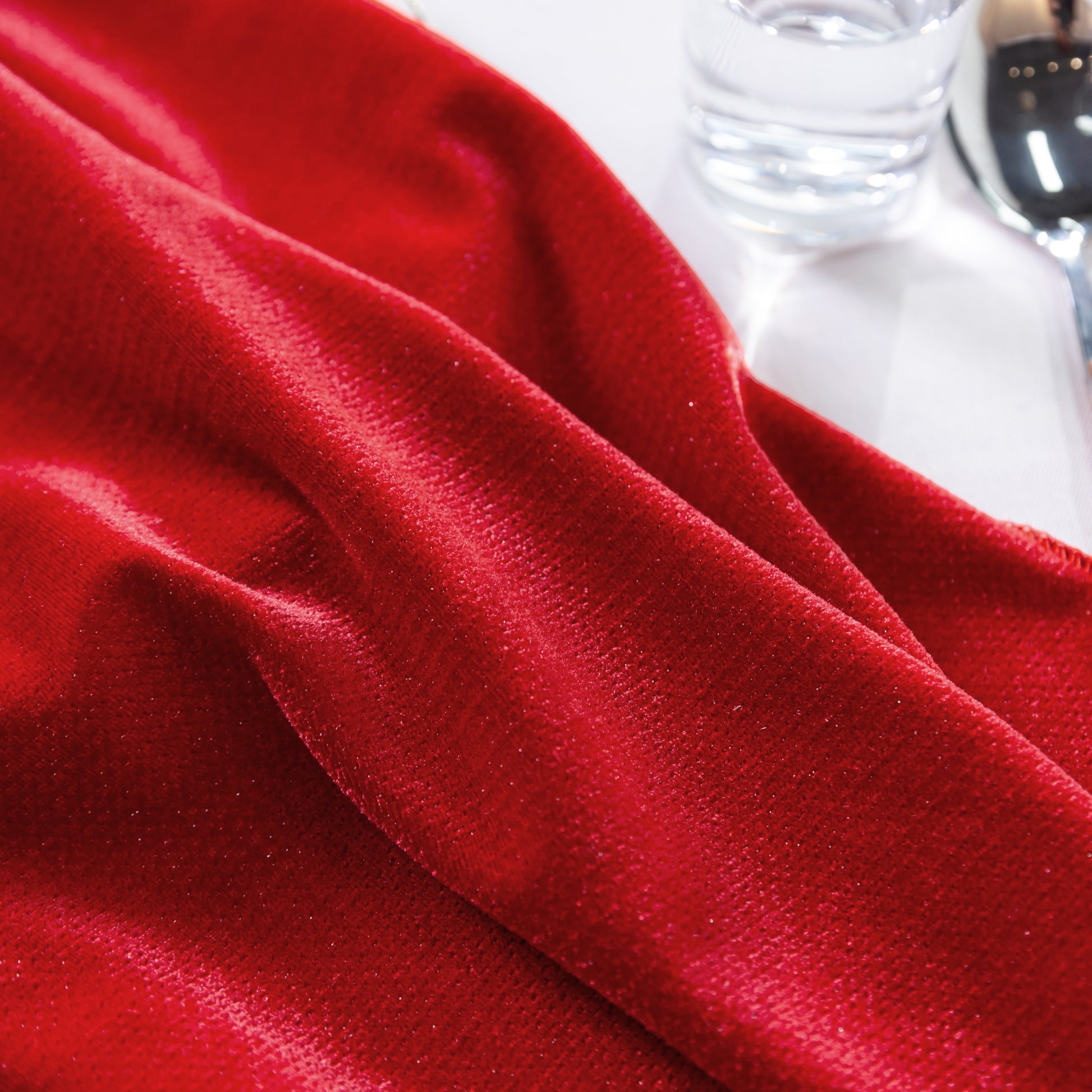 Glitter Velvet Red fabric