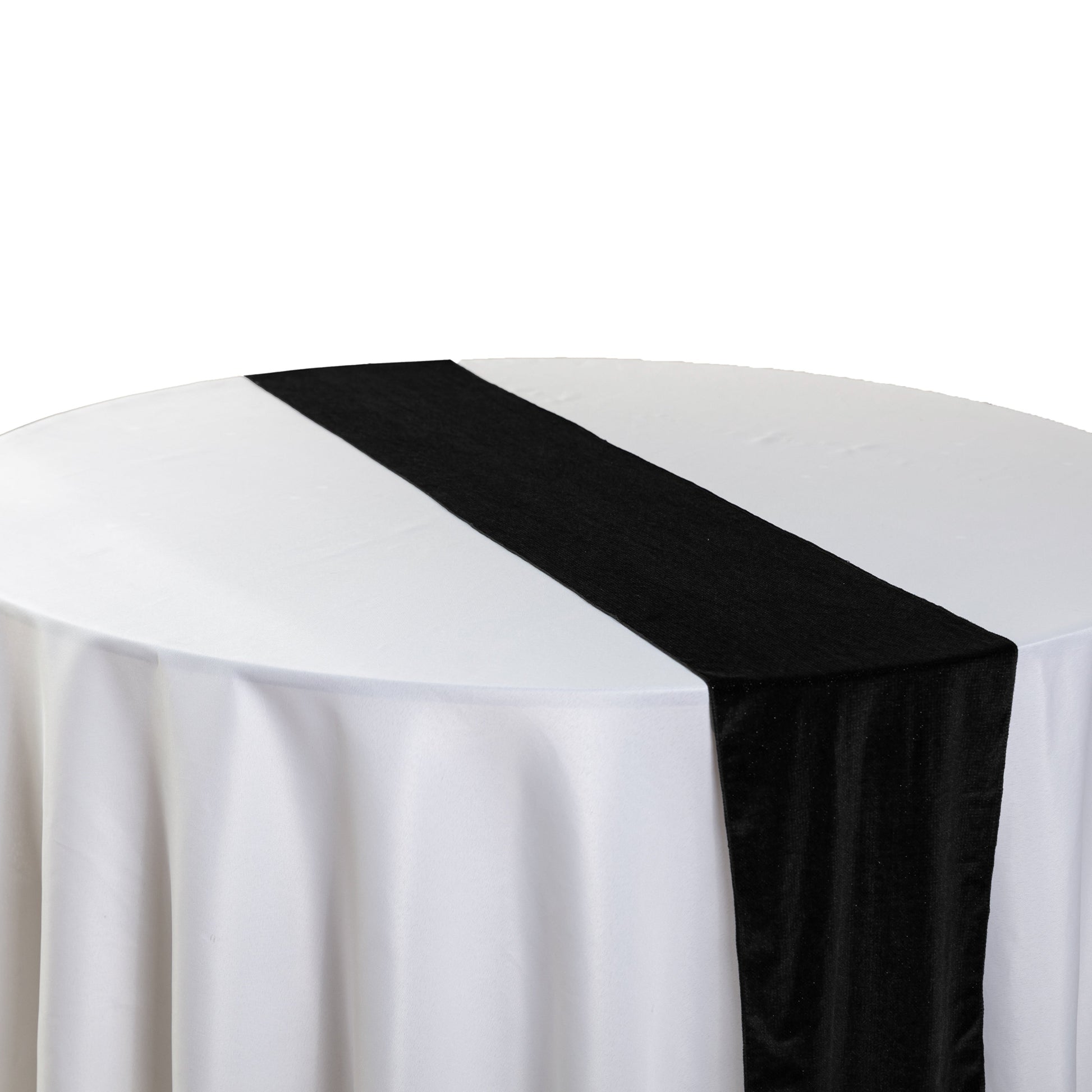 Glitter Velvet Table Runner Black angled view