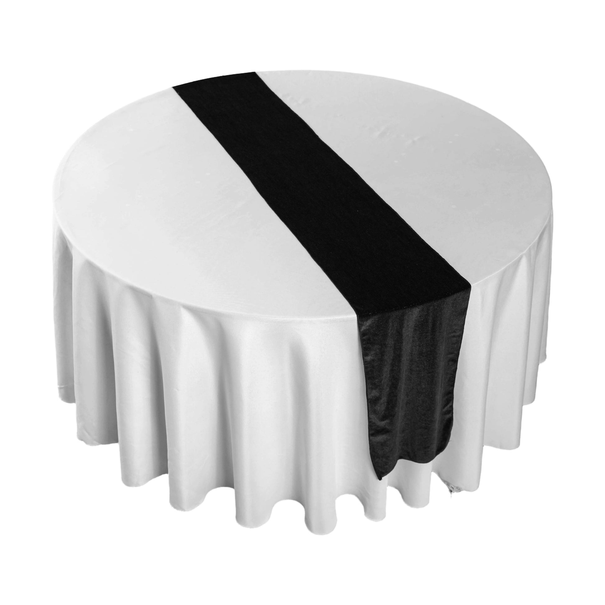 Glitter Velvet Table Runner Black bird's eye view