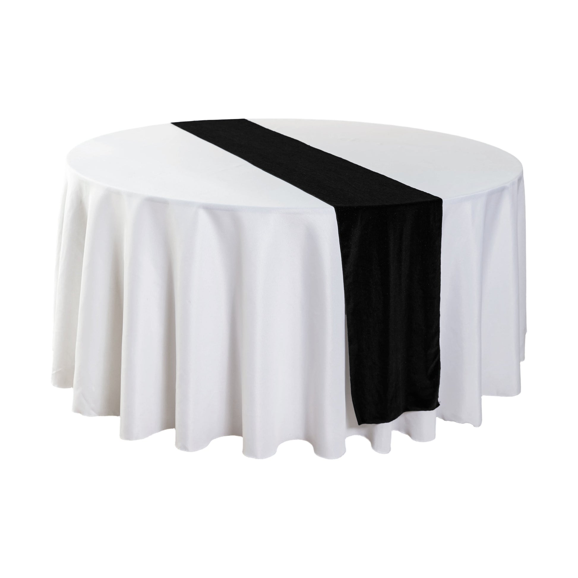 Glitter Velvet Table Runner Black - CV Linens