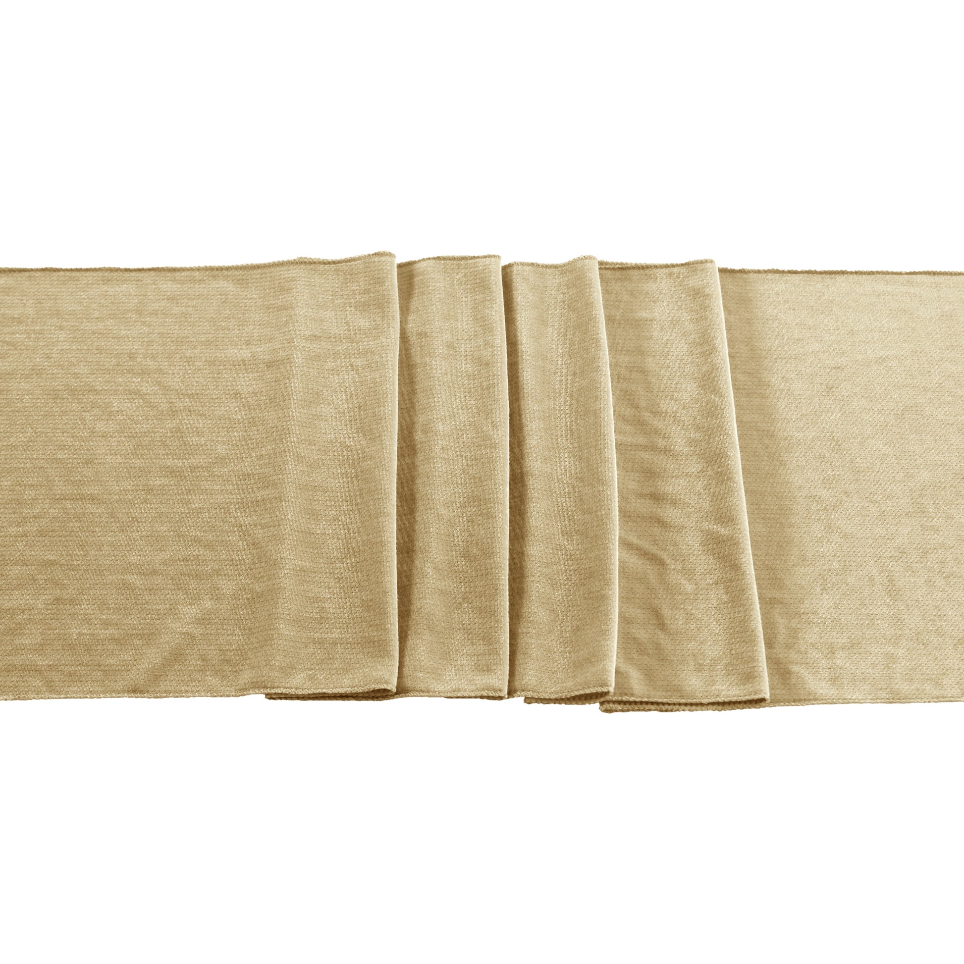 Glitter Velvet Table Runner Champagne bunched