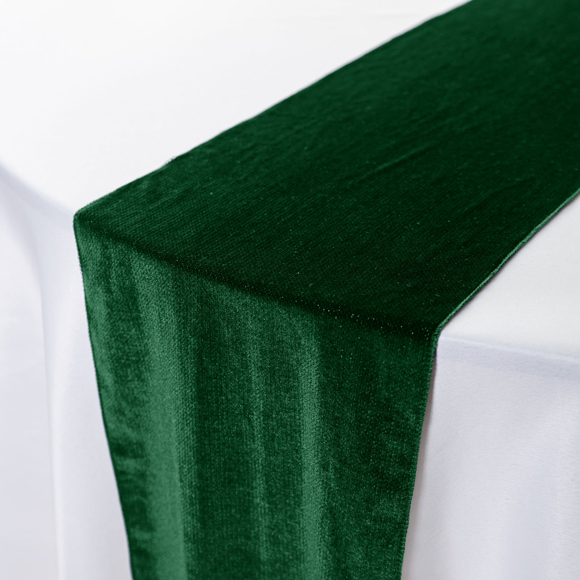 Glitter Velvet Table Runner Emerald Green - CV Linens