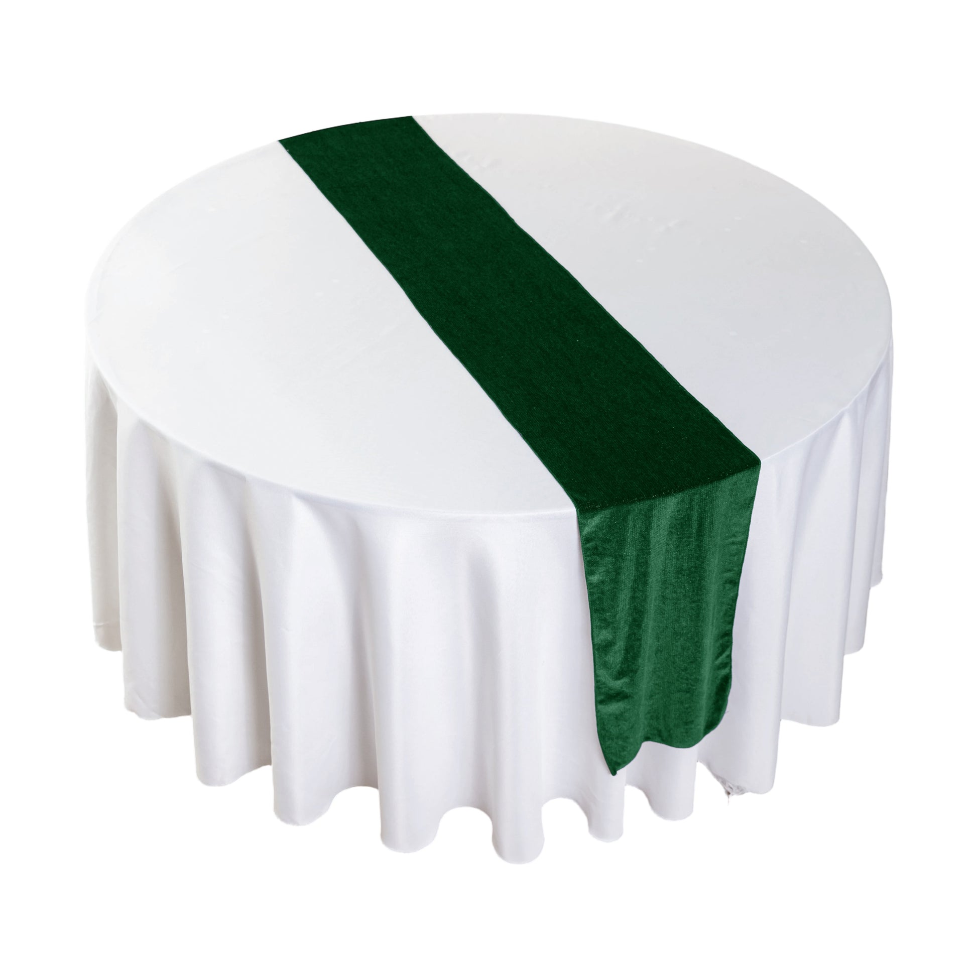birds eye view of the Glitter Velvet Table Runner Emerald Green  
