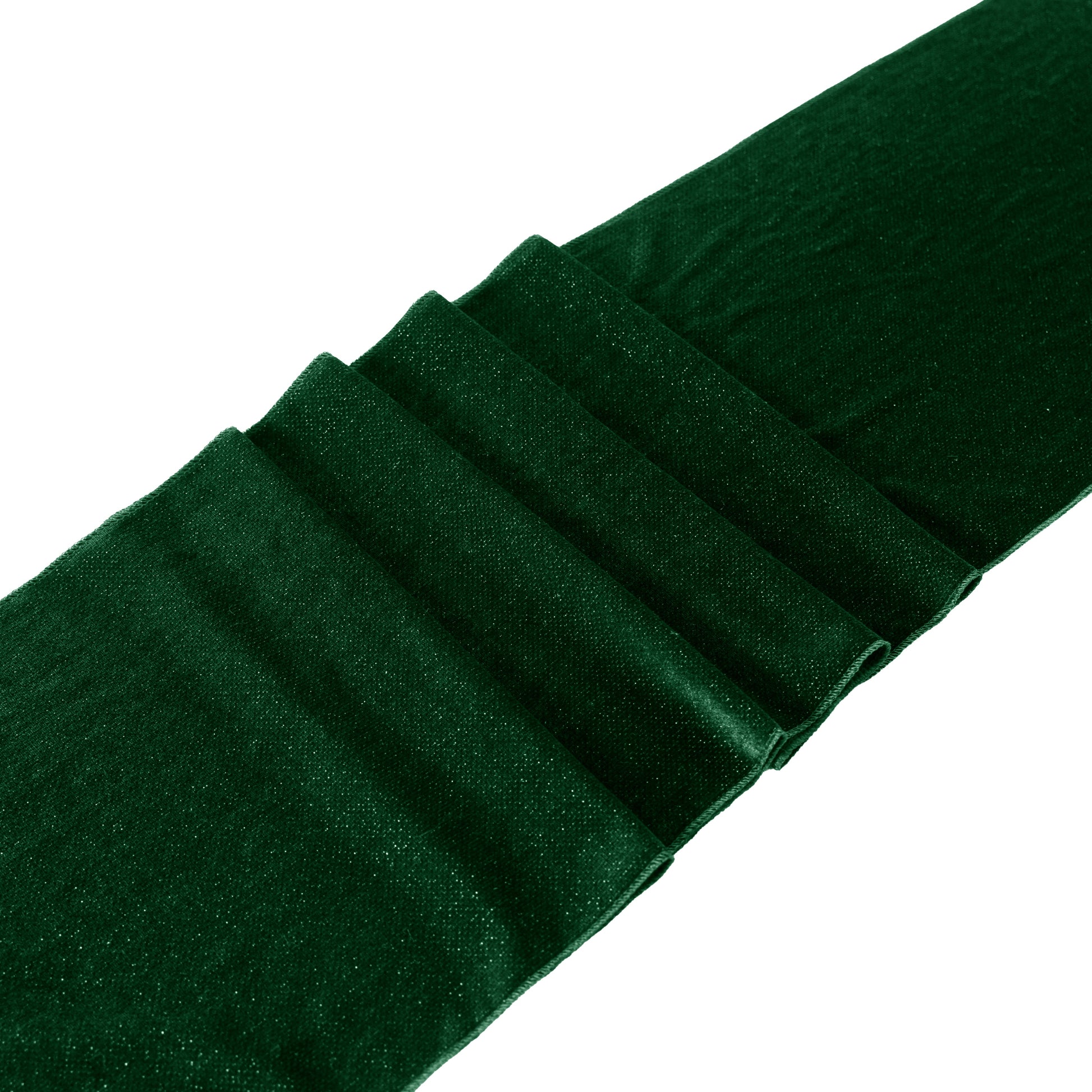 Glitter Velvet Table Runner Emerald Green bunched 