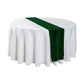 Glitter Velvet Table Runner Emerald Green on a round white tablecloth