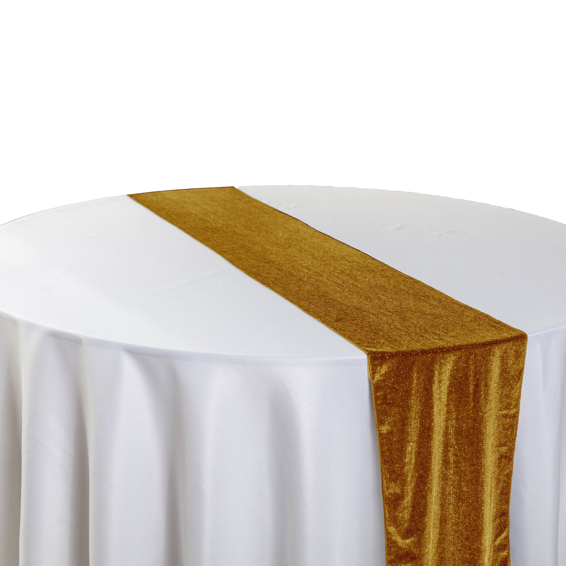 Glitter Velvet Table Runner Gold angled view 