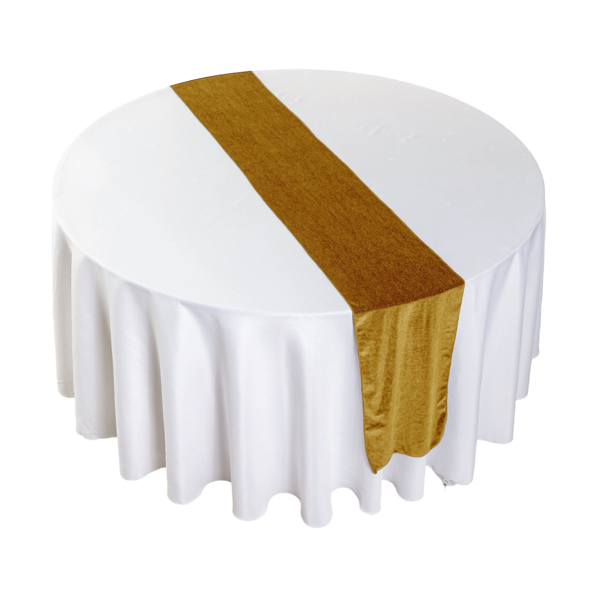Glitter Velvet Table Runner Gold birdseye view