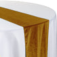 Glitter Velvet Table Runner Gold close up of the serged edge finish