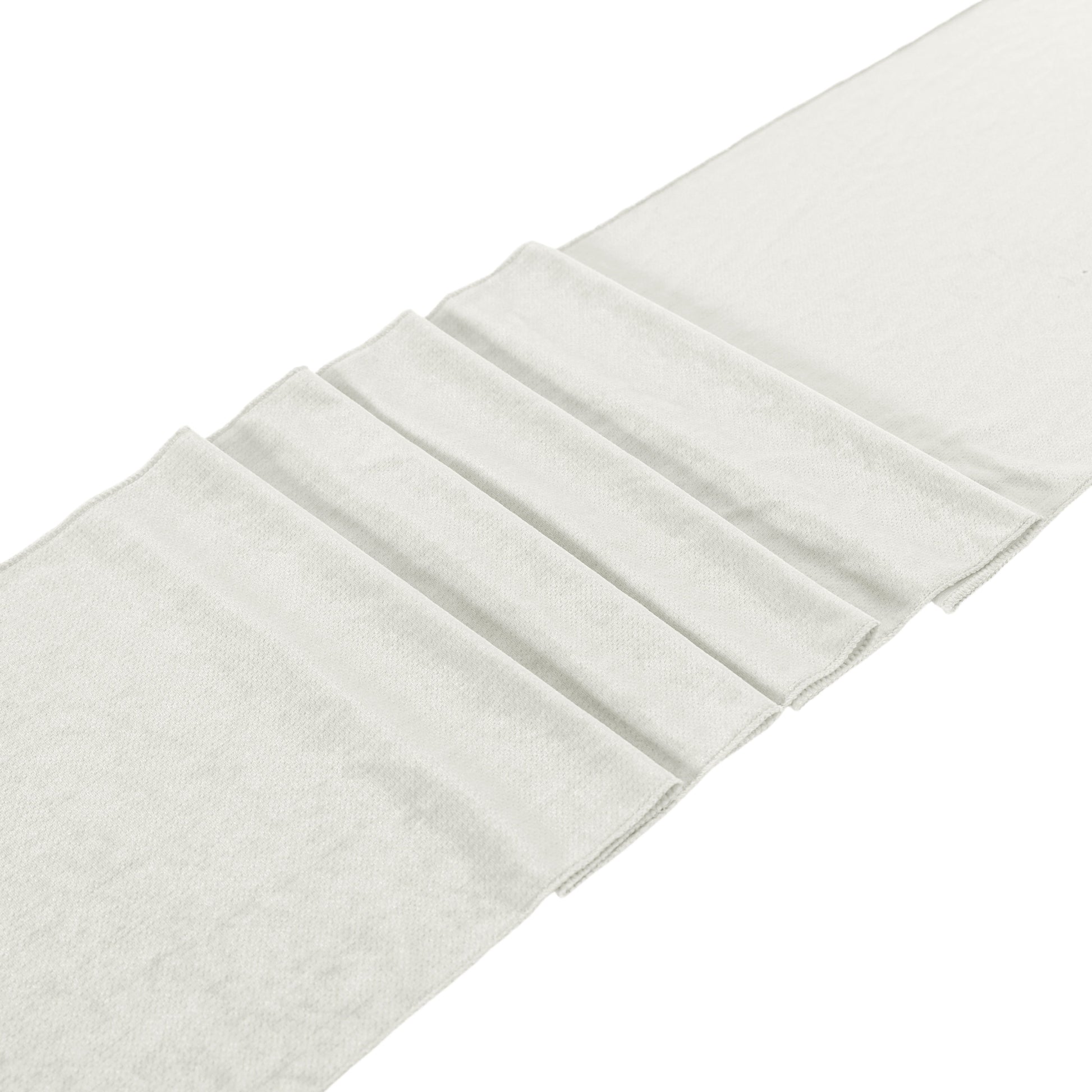 Glitter Velvet Table Runner Ivory close up