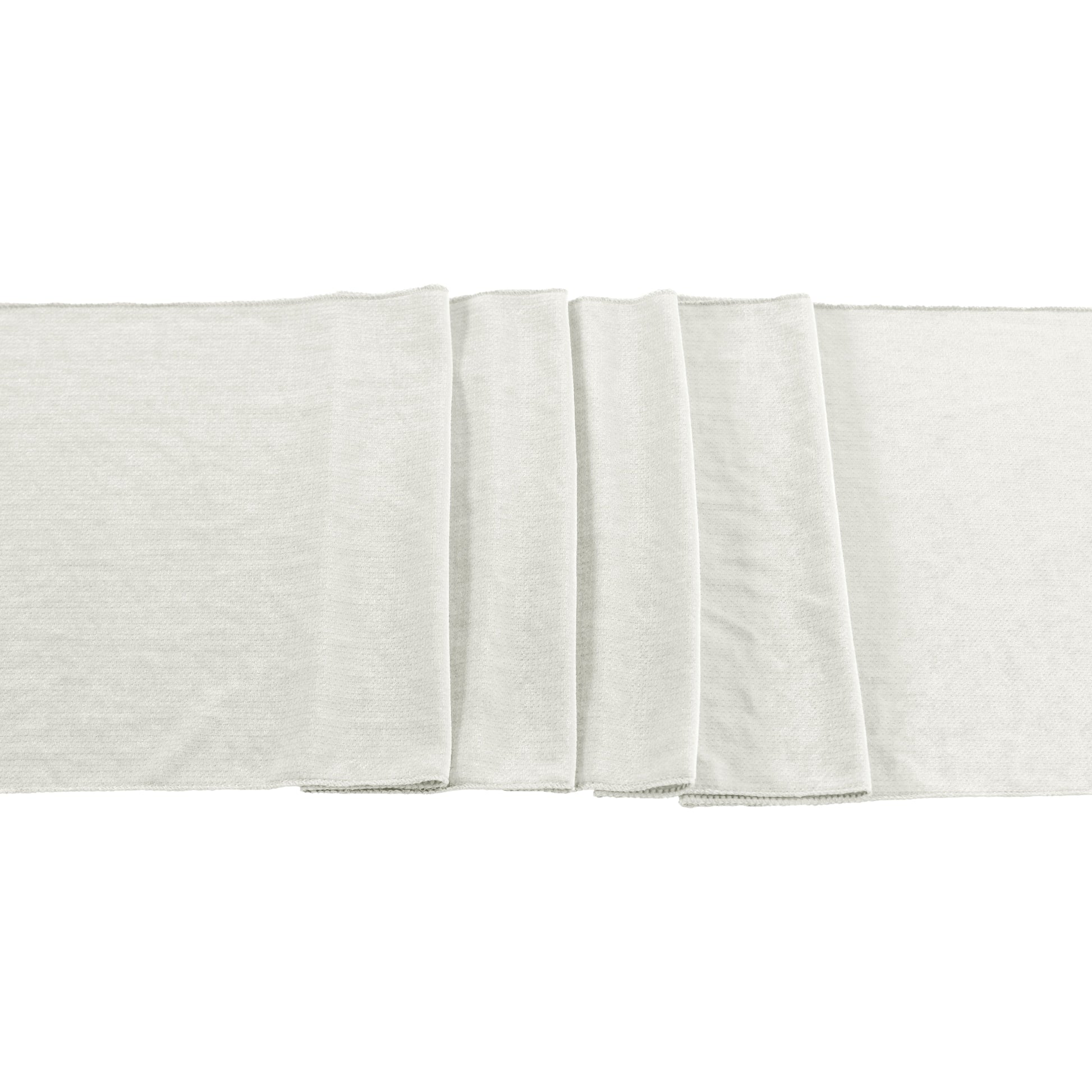Glitter Velvet Table Runner Ivory bunched 