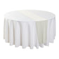 Glitter Velvet Table Runner Ivory on top a round white tablecloth