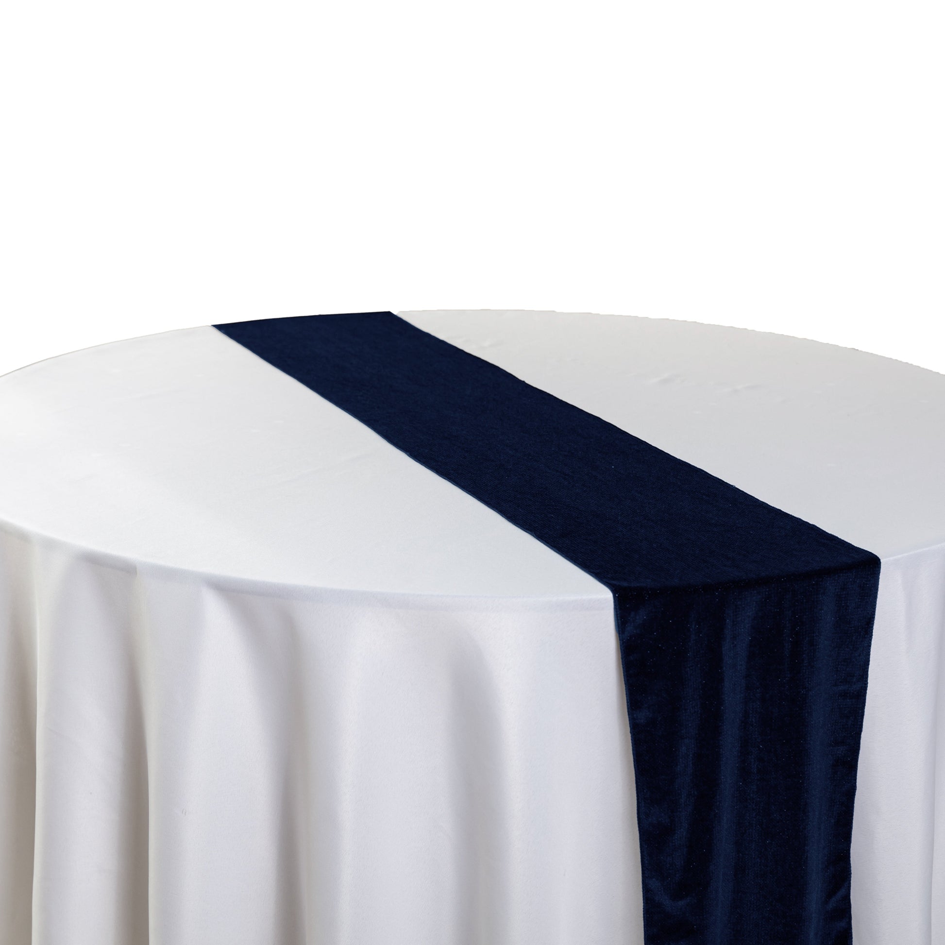 Glitter Velvet Table Runner Navy Blue - CV Linens