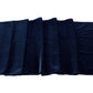 Glitter Velvet Table Runner Navy Blue close up showing serged edge finish