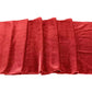 Glitter Velvet Table Runner Red close up showing serged edge finish