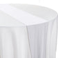 Glitter Velvet Table Runner White overhang on a round table