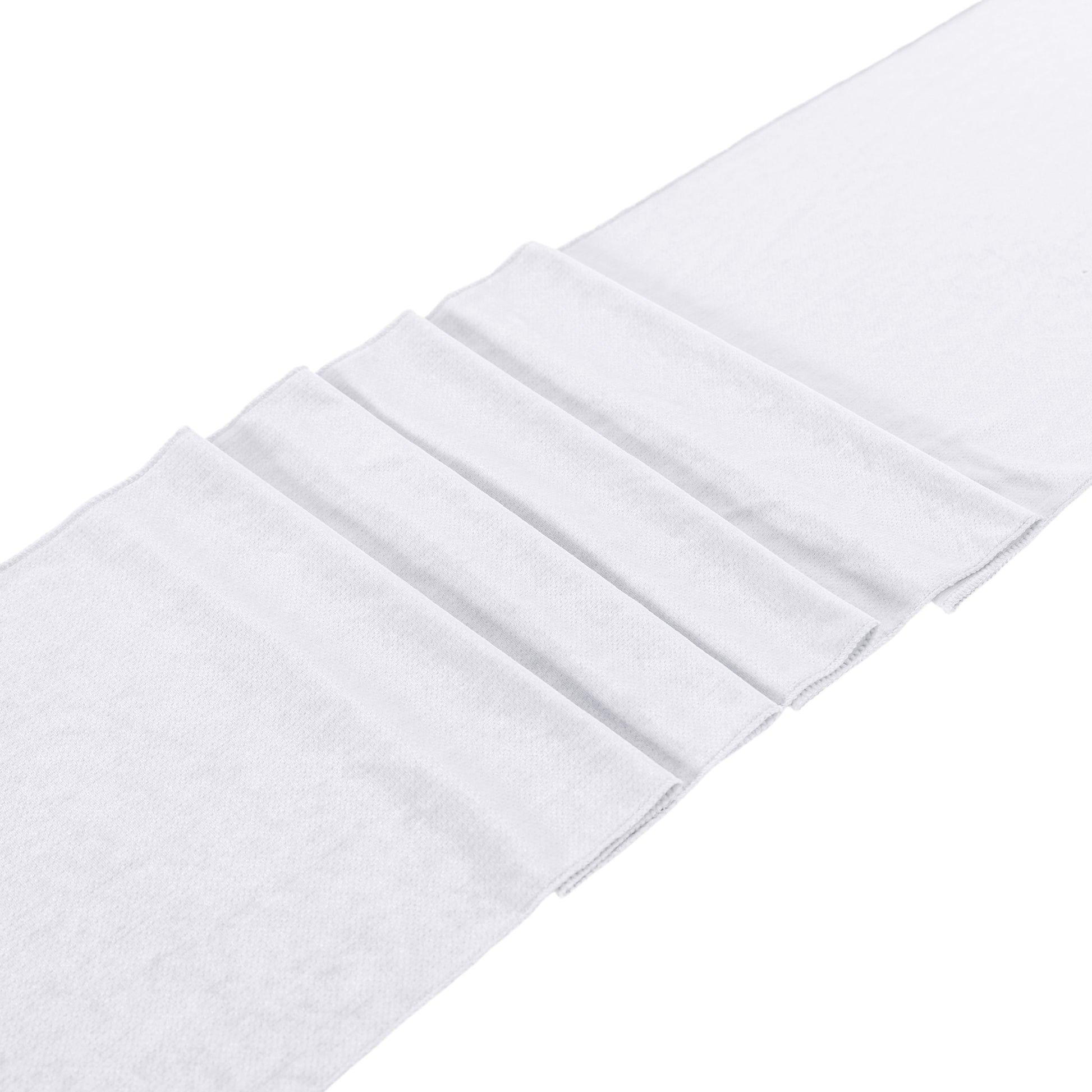Glitter Velvet Table Runner White bunched close up