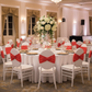 Glitz Ruffle Sequin Spandex Chair Band Sash - Red | banquet chair | 