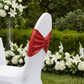 Glitz Ruffle Sequin Spandex Chair Band Sash - Red side view detail