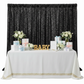 Glitz Sequin 10ft H x 112" W Drape/Backdrop panel - Black for baby shower
