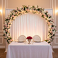 Glitz Sequin 12ft H x 52" W Drape/Backdrop panel - Iridescent White with round arch | flower premade runner 