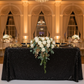 wedding sweetheart table with Glitz Sequin 90"x156" Rectangular Tablecloth - Black