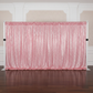 full sequin wall indoor setup with Glitz Sequin Mesh Net 10ft H x 52" W Drape/Backdrop panel - Pink