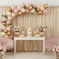 bridal shower with Glitz Sequin Mesh Net 12ft H x 52" W Drape/Backdrop panel - Champagne