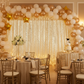 graduation dinner party with Glitz Sequin Mesh Net 14ft H x 52" W Drape/Backdrop panel - Champagne