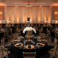 corporate awards night with Glitz Sequin Mesh Net 14ft H x 52" W Drape/Backdrop panel - Champagne