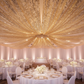 Glitz Sequin Mesh Net Fabric Roll Bolt 54"x10 yards - Gold used as diy ceiling drapes for wedding reception