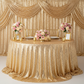 Glitz Sequin Mesh Net Fabric Roll Bolt 54"x10 yards - Gold used as diy backdrop swag for wedding reception