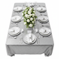 Glitz Sequin Mesh Net Tablecloth  90"x132" Rectangular -  Silver | charger plate | napkin | flower centerpiece