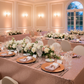 Glitz Sequin Mesh Net Tablecloth  90"x156" Rectangular -  Blush/Rose Gold with charger plate | napkin | flower premade runner 