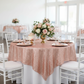 Glitz Sequin Table Overlay Topper 90"x90" Square - Blush/Rose Gold | tablecloth | charger plate | napkine | wine goblet | centerpiece |