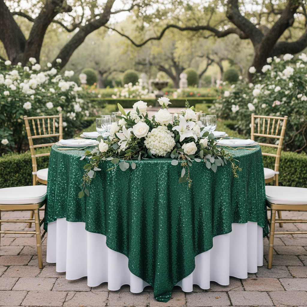 Glitz Sequin Table Overlay Topper 90