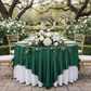 Glitz Sequin Table Overlay Topper 90"x90" Square - Emerald Green