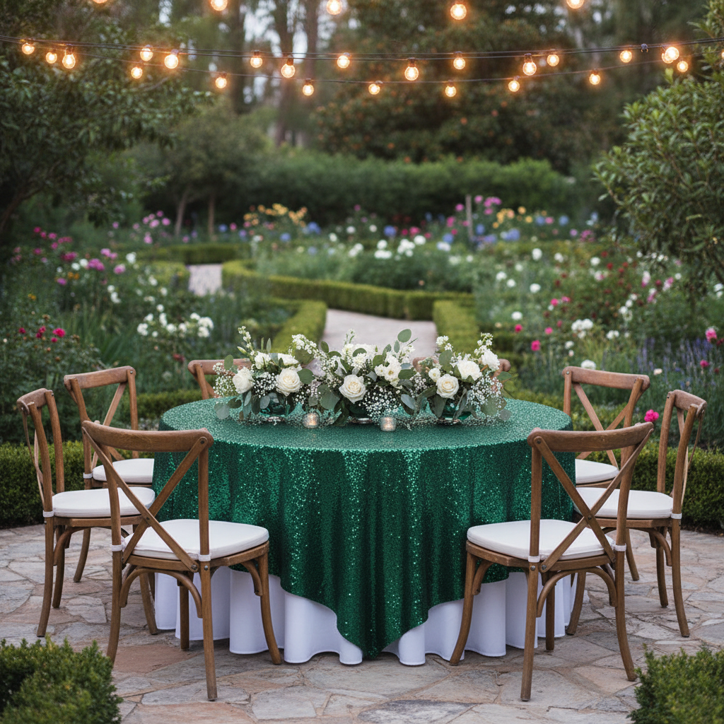 Glitz Sequin Table Overlay Topper 90