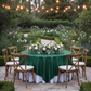 Glitz Sequin Table Overlay Topper 90"x90" Square - Emerald Green