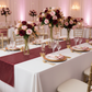 Glitz Sequin Table Runner - Burgundy | tablecloth | charger plate | dinner plate | napkin | wine goblet |