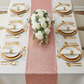Glitz Sequin Table Runner - Dusty Rose/Mauve | charger plate | napkin | wine goblet